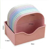 Plastic Snack Plates Set with Storage Rack 10 Pieces