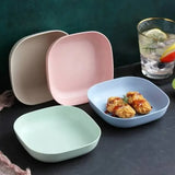 Plastic Snack Plates Set with Storage Rack 10 Pieces
