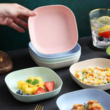 Plastic Snack Plates Set with Storage Rack 10 Pieces