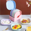 Plastic Snack Plates Set with Storage Rack 10 Pieces
