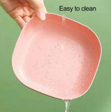 Plastic Snack Plates Set with Storage Rack 10 Pieces